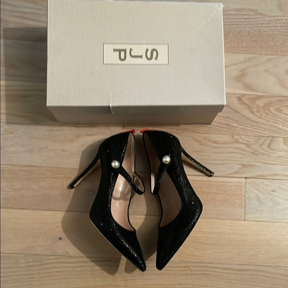 SJP by Sarah Jessica Parker Black and White T-Strap Heels